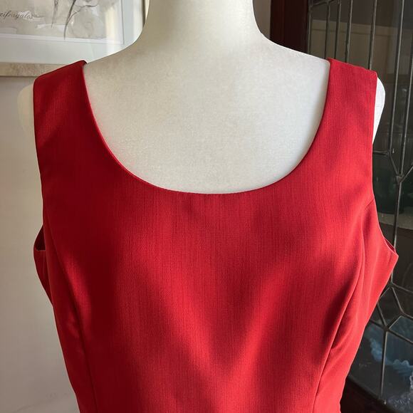 90s Vintage Kasper Red Cropped Tank Blouse Size 12 Side Zip Scoop Neck Coquette - Picture 5 of 15